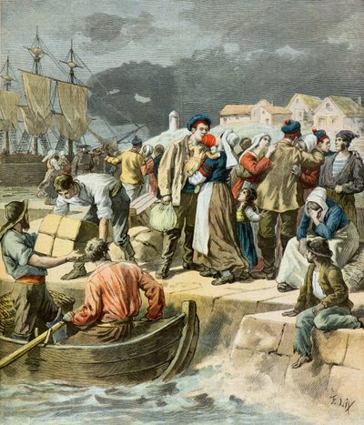 Departure of Breton Fishermen by Frederic Theodore Lix
