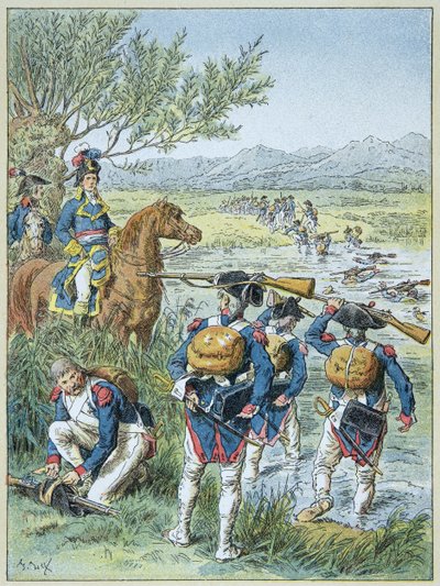 Second Battle of Zurich - Passage of the Lintz in 1799 by the Army of Massena by Frederic Theodore Lix