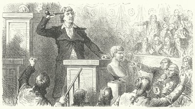 Jean-Paul Marat at the Tribune of the National Convention, 1792 by Frederic Theodore after Lix