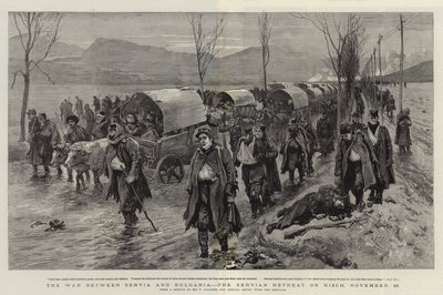 The War between Servia and Bulgaria, the Servian Retreat on Nisch, 26 November by Frederic Villiers