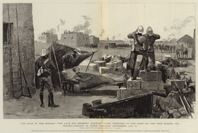 The War in the Soudan, the Late Sir Herbert Stewart lying wounded in the Camp on the Nile during the Reconnaissance in Force towards Metemmeh, 21 January by Frederic Villiers