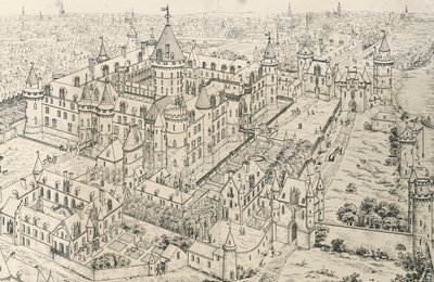 Louvre in Paris at Time of Charles V, Wise (14th Century) by Frederic de Clarac