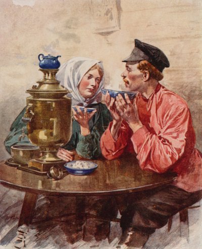 A Dish of Tea from a Samovar by Frederic de Haenen