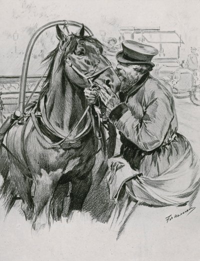 A Droshky Driver Kissing His Horse Good-Morning by Frederic de Haenen