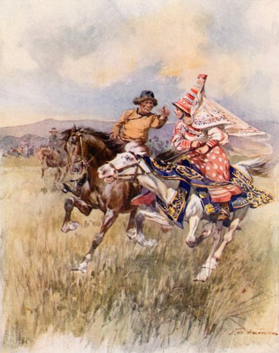 A Kirghiz Wooing by Frederic de Haenen
