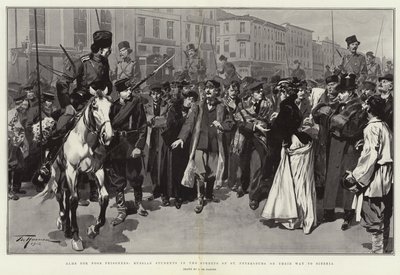 Alms for Poor Prisoners, Russian Students in the Streets of St Petersburg on their Way to Siberia by Frederic de Haenen