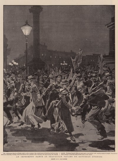 An Impromptu Dance in Trafalgar Square on Saturday Evening by Frederic de Haenen