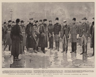 Canadian Roughriders for South Africa, Lord Minto wishing the Officers Farewell at Ottawa by Frederic de Haenen