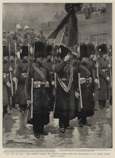 God Save the King, Lord Roberts Saluting the National Anthem after the Proclamation at St James