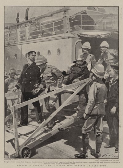 Landing a Wounded and Captured Boer General at Cape Town by Frederic de Haenen