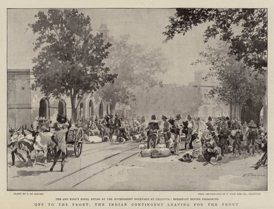 Off to the Front, the Indian Contingent Leaving for the Front by Frederic de Haenen