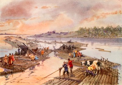 Rafts on the Volga by Frederic de Haenen
