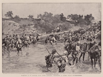 Taking a 4.7 Naval Gun into Action, Crossing a Ford near Paardeberg by Frederic de Haenen