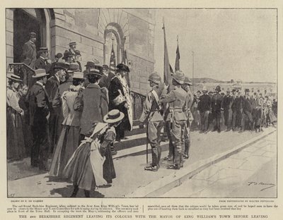 The 2nd Berkshire Regiment Leaving Its Colours with the Mayor of King William