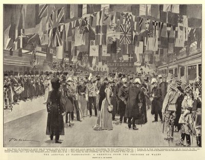 The Arrival at Paddington, a Greeting from Princess of Wales by Frederic de Haenen