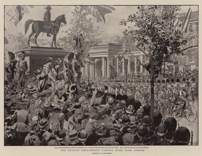 The Cyclist Detachment Passing Hyde Park Corner by Frederic de Haenen