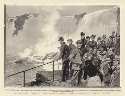 The Duke and Duchess of Cornwall at the Niagara Falls, Watching the Child of the Mist by Frederic de Haenen
