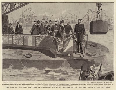 The Duke of Cornwall and York at Gibraltar, His Royal Highness laying the Last Block of the New Mole by Frederic de Haenen