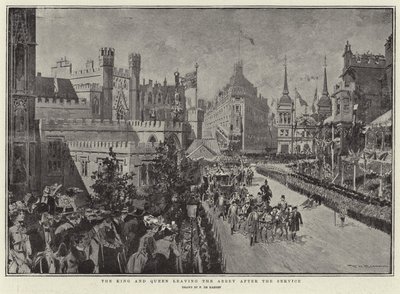 The King and Queen Leaving the Abbey after the Service by Frederic de Haenen