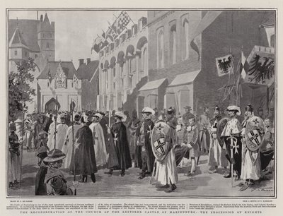 The Reconsecration of the Church of the Restored Castle of Marienburg, the Procession of Knights by Frederic de Haenen