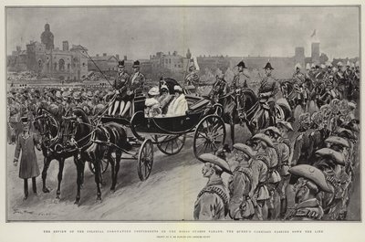 The Review of the Colonial Coronation Contingents on the Horse Guards Parade, the Queen