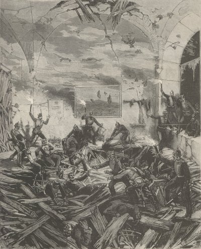 The Winter Palace after the explosion, evening of February 17, 1880 by Frederic de Haenen