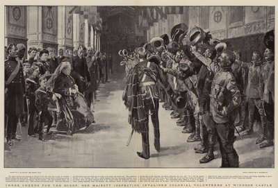 Three Cheers for the Queen, Her Majesty inspecting Invalided Colonial Volunteers at Windsor Castle by Frederic de Haenen