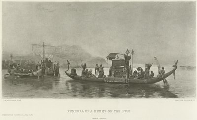 Funeral of a mummy on the Nile by Frederick Arthur Bridgman