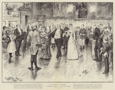 An Equal Footing, a Christmas Dance at a Country House by Frederick Barnard