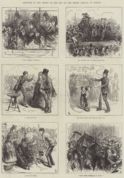 Sketches in the Crowd on the Day of the Shah