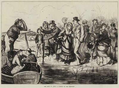 The First of April, a Sketch at the Boat-Race by Frederick Barnard