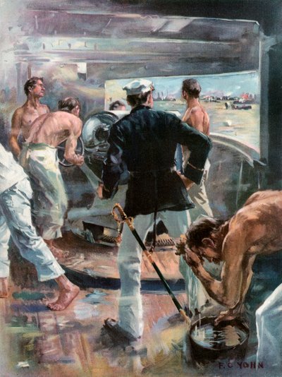 The Battle of Manila Bay.--Fighting a Six-Inch Gun on Board the Olympia by Frederick Coffay Yohn