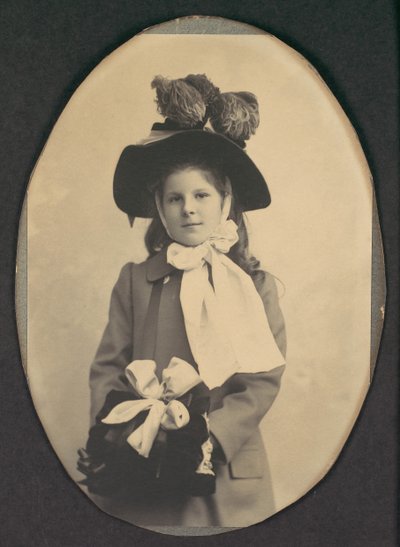 Girl in Walking Costume with Hat and Muff, 1890s by Frederick Gutekunst