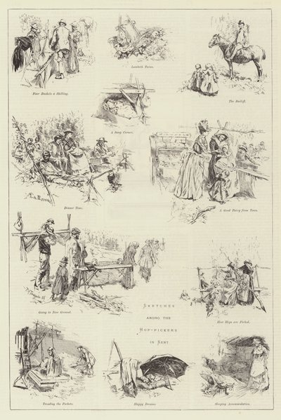 Sketches among the Hop-Pickers in Kent by Frederick Henry Townsend