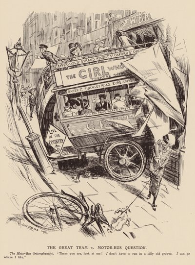 The Great Tram v Motor Bus Question by Frederick Henry Townsend