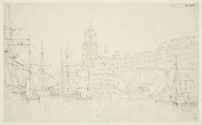 St Mary Redcliffe and Redcliffe Wharf from Prince Street Bridge by Frederick Mackenzie