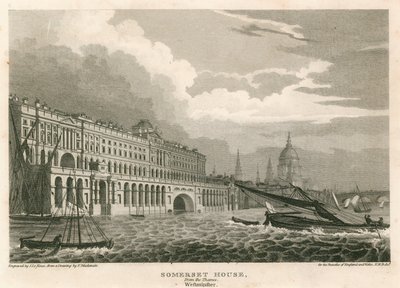 View of Somerset House, The Strand, London, from the Thames, Westminster by Frederick Mackenzie