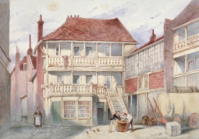 View of the French Horn Tavern, Holborn, London, 1840 by Frederick Napoleon Shepherd