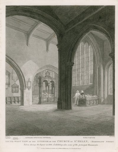Church of St Helen, Bishopsgate Street, London by Frederick Nash