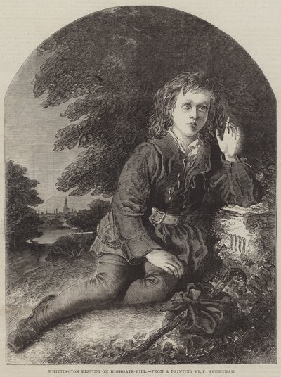 Whittington resting on Highgate-Hill by Frederick Newenham