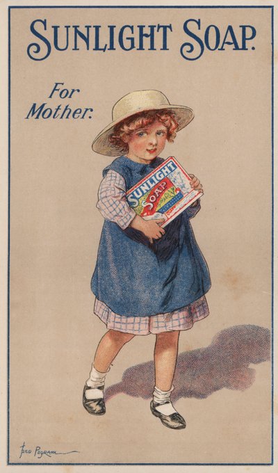 Little Girl Carrying a Box of Soap for Her Mother: Advertisement for Sunlight Soap by Frederick Pegram