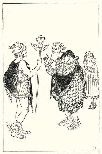 Midas perceived the figure of a stranger standing in the room by Frederick Richardson