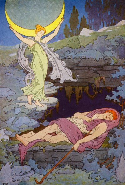 Visited Only by the Moon at Night, Endymion Will Sleep Forever by Frederick Richardson