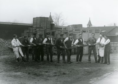 A 20 ft. Long Python Being Carried by Eleven Members of the Zoological Society Staff, London Zoo, 1924 by Frederick William Bond