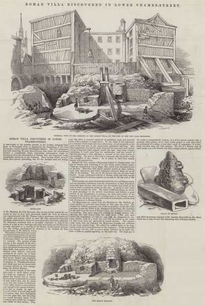 Roman Villa Discovered in Lower Thames-Street by Frederick William Fairholt