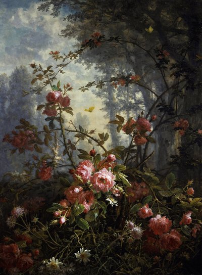Study of Roses and Butterflies by Frederick William Meyer