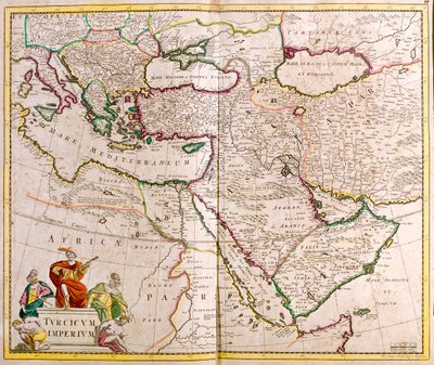 Italy, Balkan Peninsula, Turkey, Lebanon, Syria, Israel, Jordan, Iraq, Arabian Peninsula, Iran by Frederick de Wit