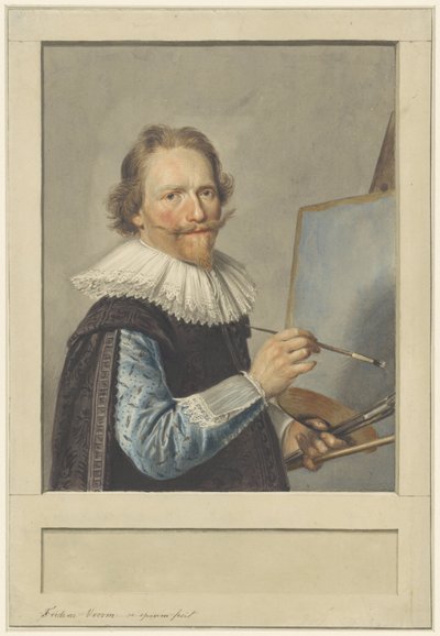 Portrait of Frederik Hendricksz. Vroom at His Easel by Frederik Hendricksz. Vroom