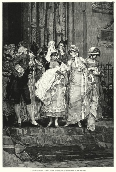 Baptism in the Time of the Directory, Revolutionary France by Frederik Hendrik (after) Kaemmerer