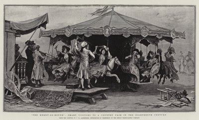 The Merry-go-Round, Smart Visitors to a Country Fair in the Eighteenth Century by Frederik Hendrik Kaemmerer